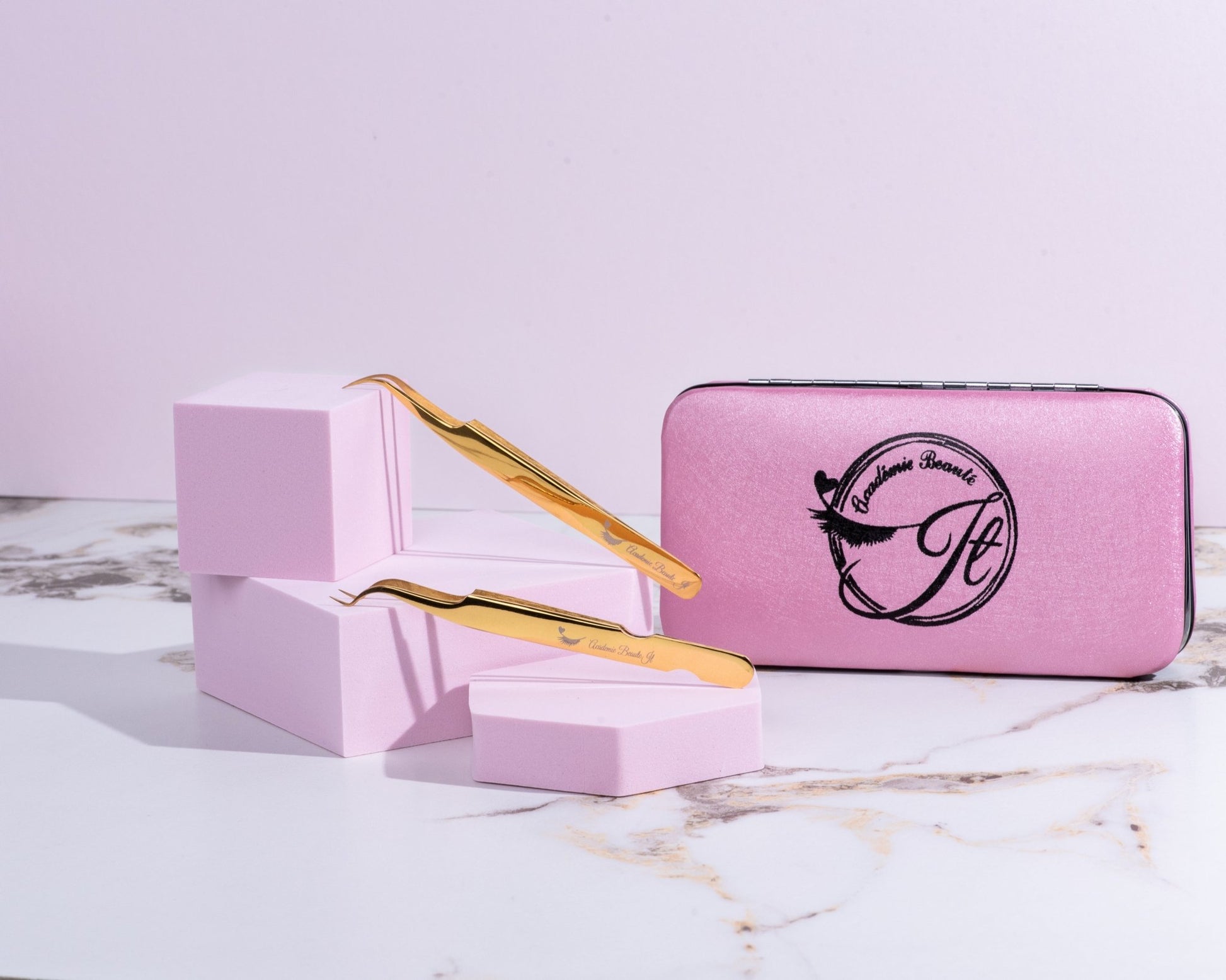 Duo pinces extensions avec étui - Académie Beauté JT