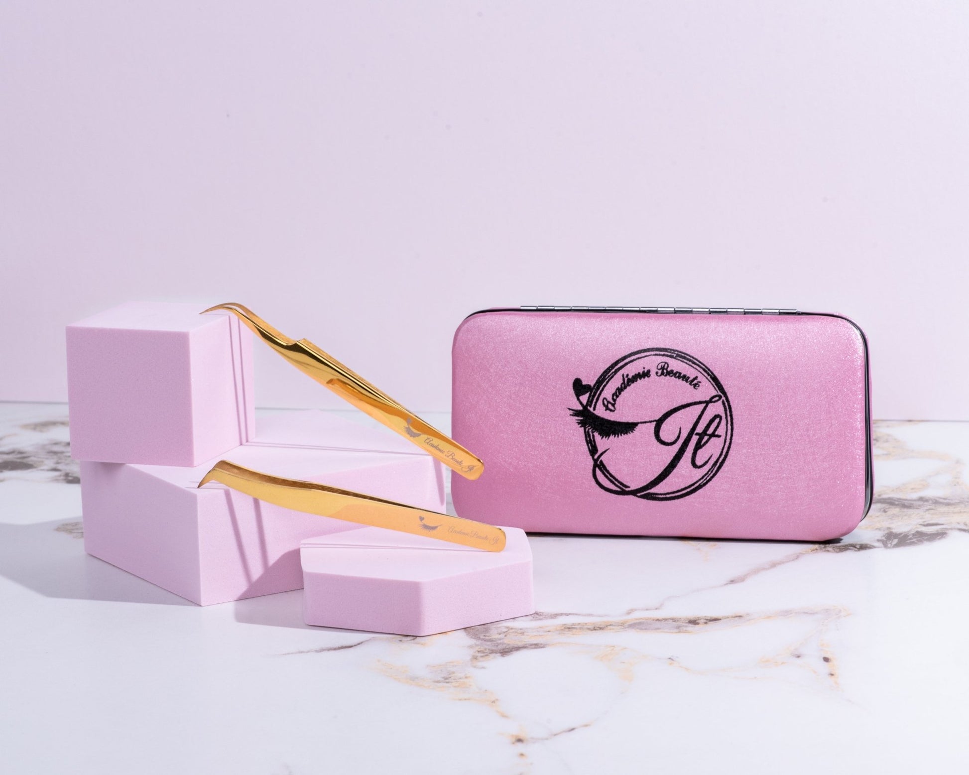 Duo pinces extensions avec étui - Académie Beauté JT