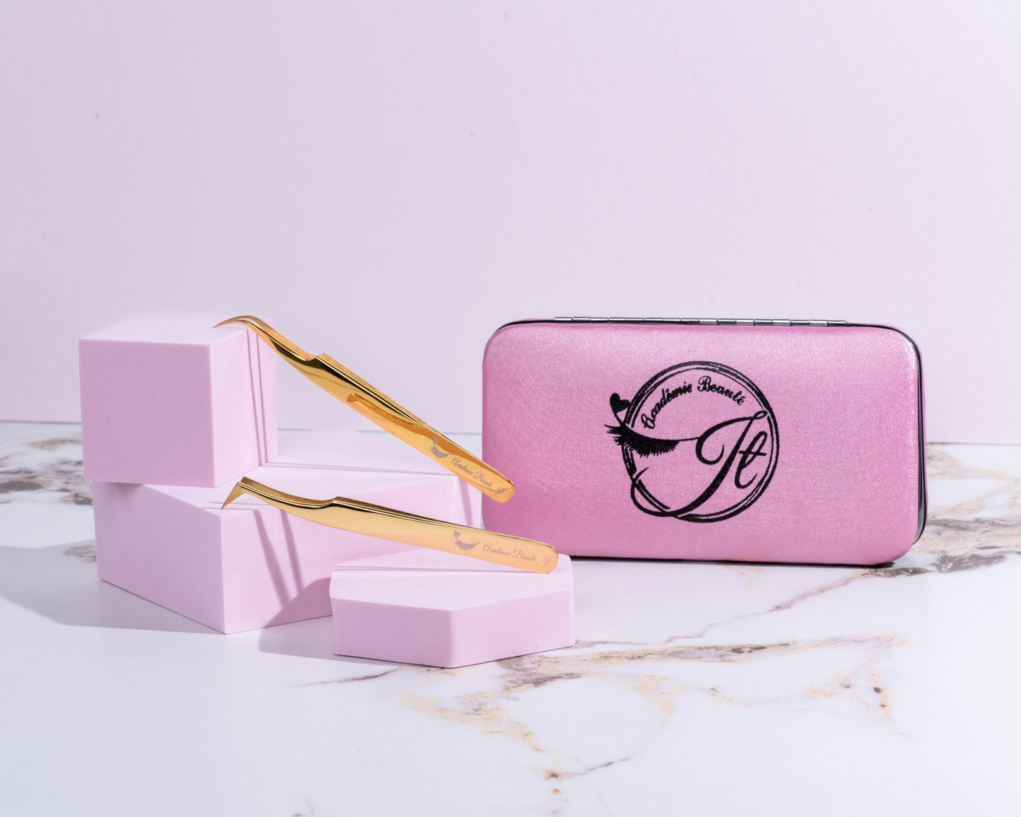 Duo pinces extensions avec étui - Académie Beauté JT