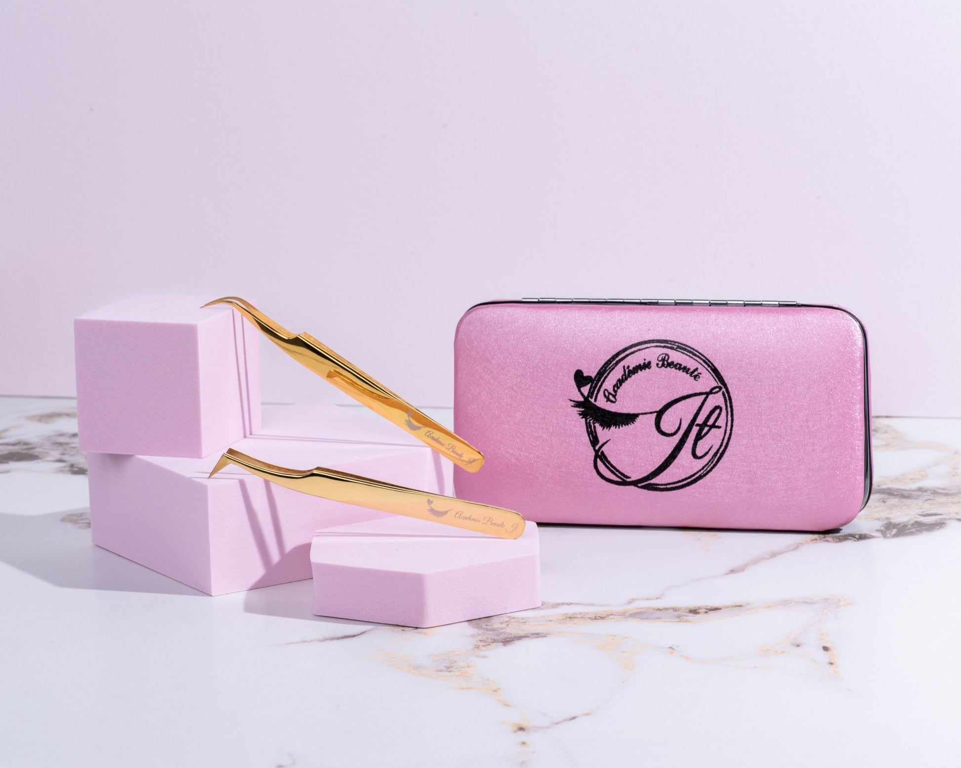 Duo pinces extensions avec étui - Académie Beauté JT