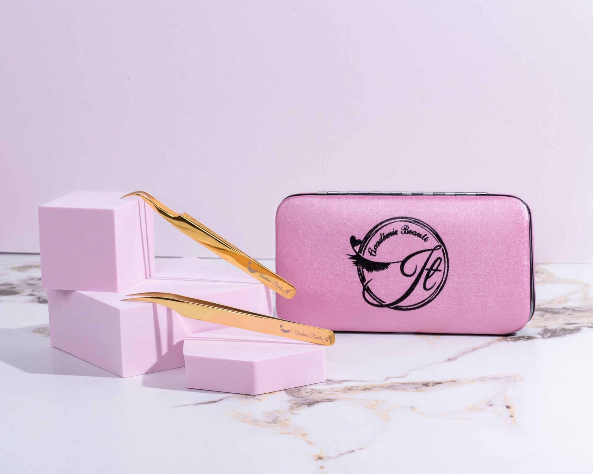 Duo pinces extensions avec étui - Académie Beauté JT
