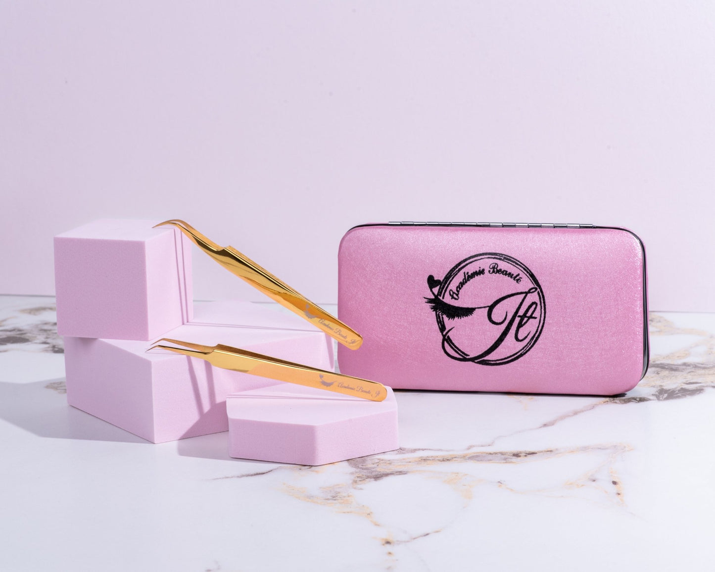 Duo pinces extensions avec étui - Académie Beauté JT