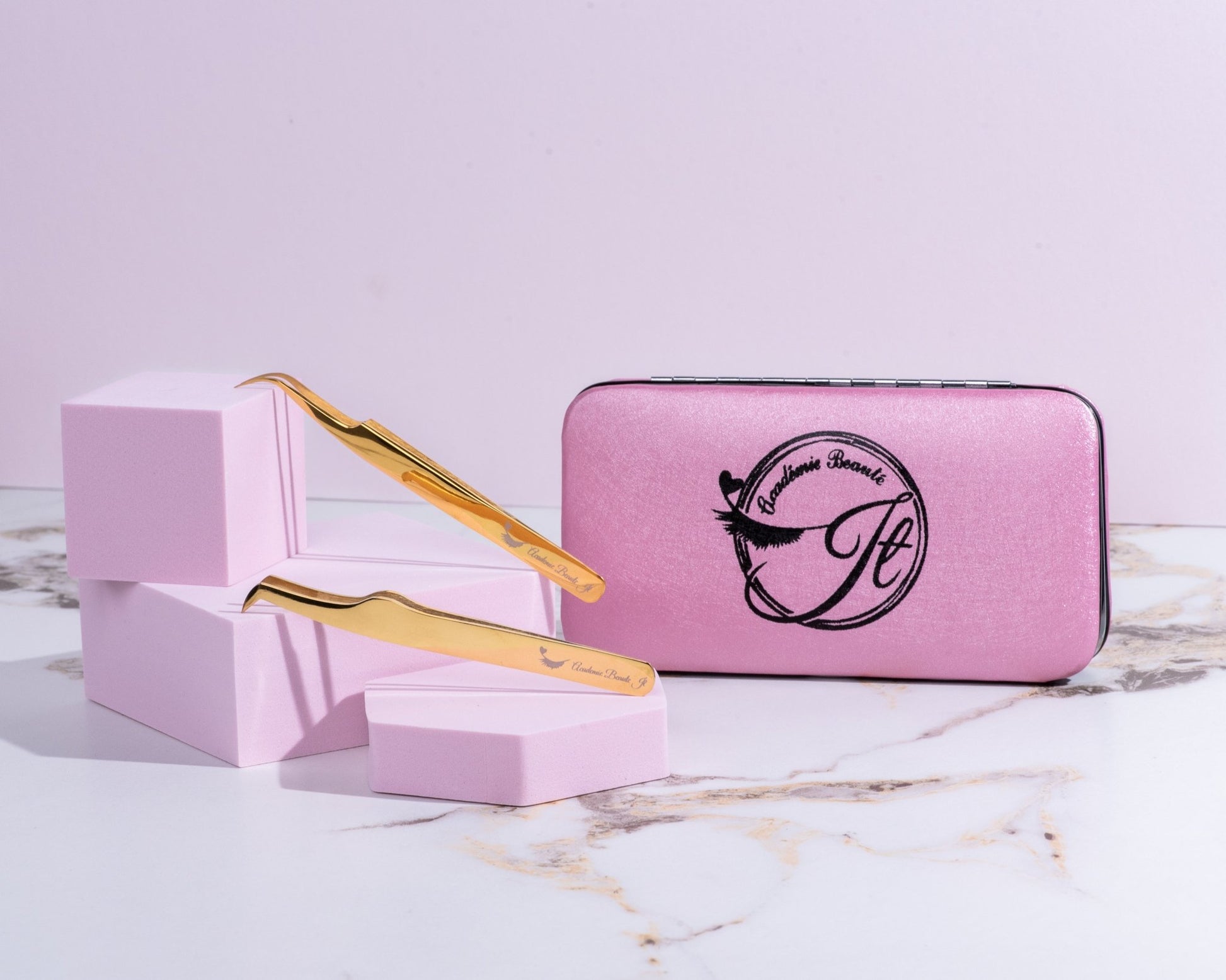 Duo pinces extensions avec étui - Académie Beauté JT