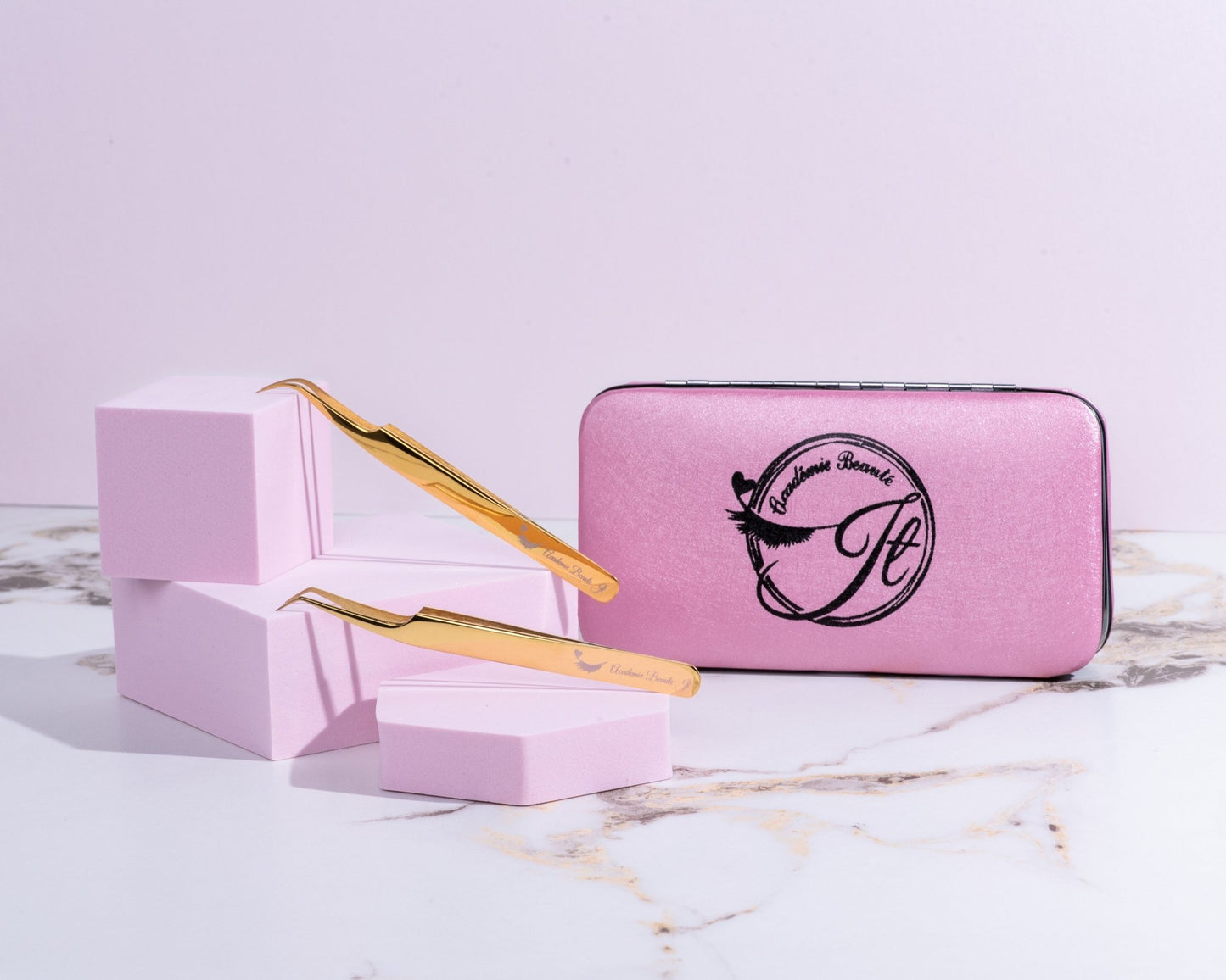 Duo pinces extensions avec étui - Académie Beauté JT