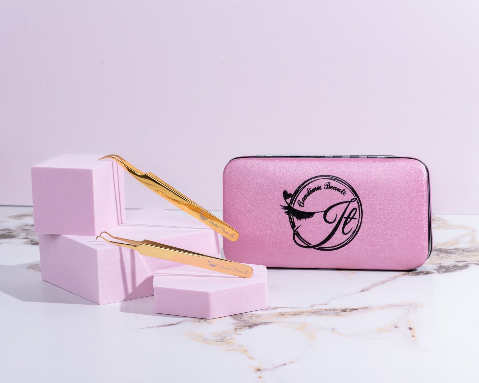Duo pinces extensions avec étui - Académie Beauté JT