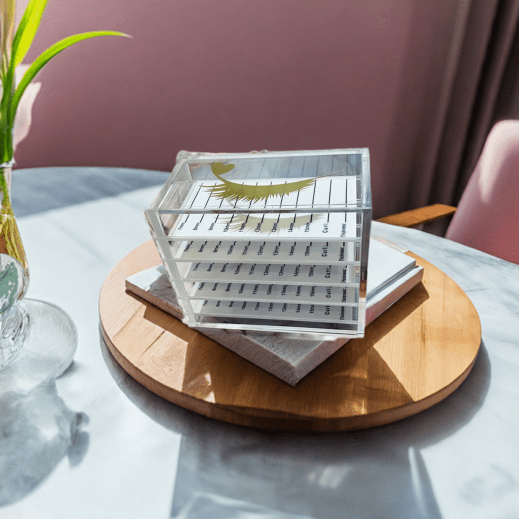 Boîtier rangement plaquettes de cils 5 niveaux