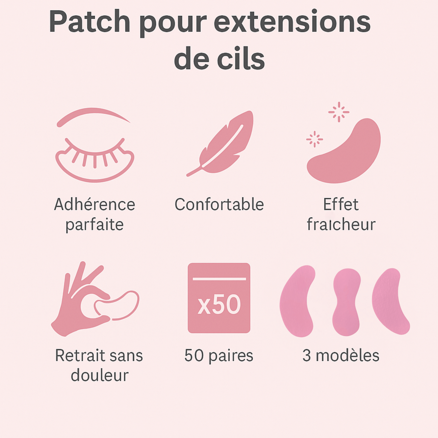 Patchs extensions de cils régulier morphologique moon